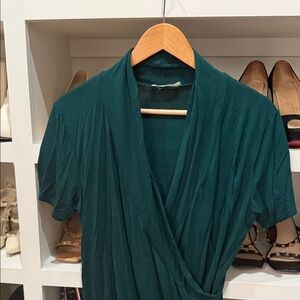 Elegant Teal Wrap maternity or nursing / pumping top